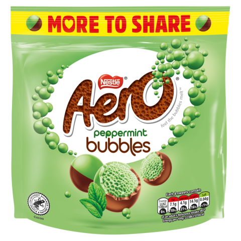 AERO® Bubbles Peppermint Mint Chocolate Pouch 181g Pack Shot